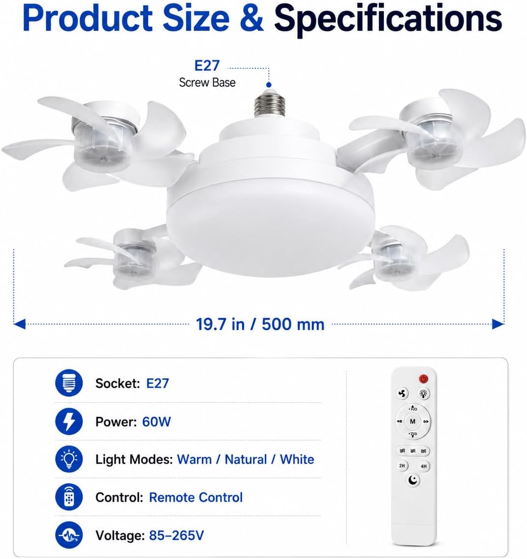 Drone Style Led Ceiling Fan Light