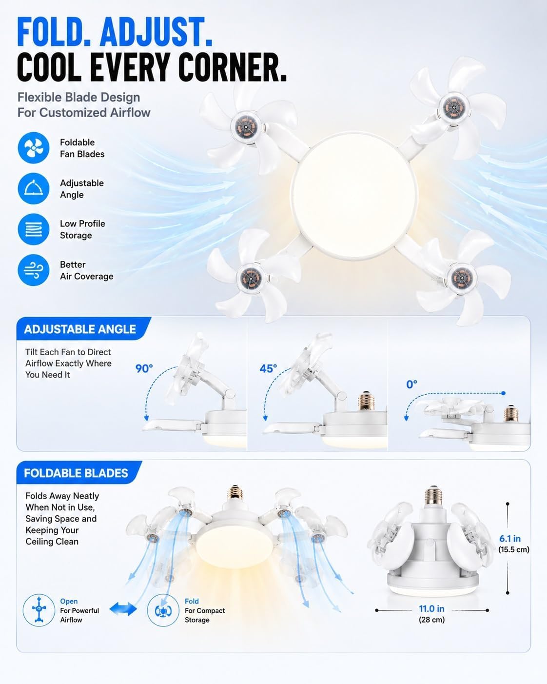 Drone Style Led Ceiling Fan Light