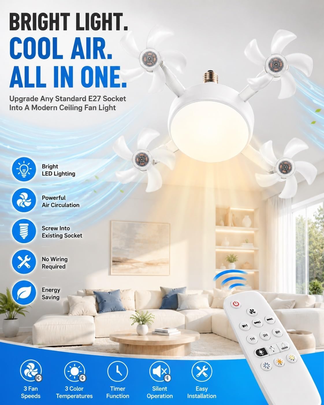 Drone Style Led Ceiling Fan Light