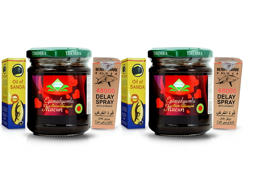 (Big Offer Of The Day ) - 2 Pcs TURKISH MACUN + 2 Pcs FREE OIL OF SANDA + 2 Pcs 48000 DELAY SPRAY