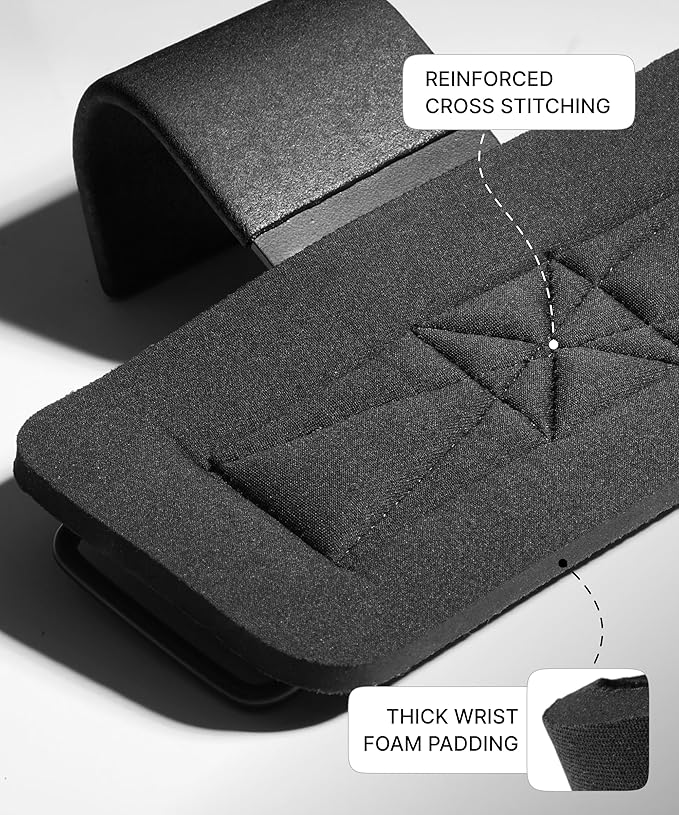 Heavy Duty Metal Lifting Hooks – 1 Pair, Padded Wrist Support for Deadlift & Pull Up