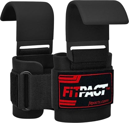 Heavy Duty Metal Lifting Hooks – 1 Pair, Padded Wrist Support for Deadlift & Pull Up