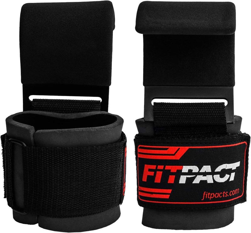 Heavy Duty Metal Lifting Hooks – 1 Pair, Padded Wrist Support for Deadlift & Pull Up