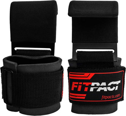 Heavy Duty Metal Lifting Hooks – 1 Pair, Padded Wrist Support for Deadlift & Pull Up